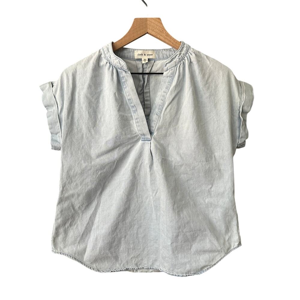 Cloth & Stone Denim Popover Blouse Small